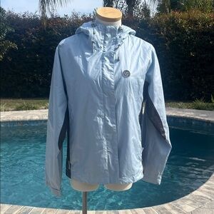 Crane Small Light Blue Hooded Windbreaker Womens  TechTex